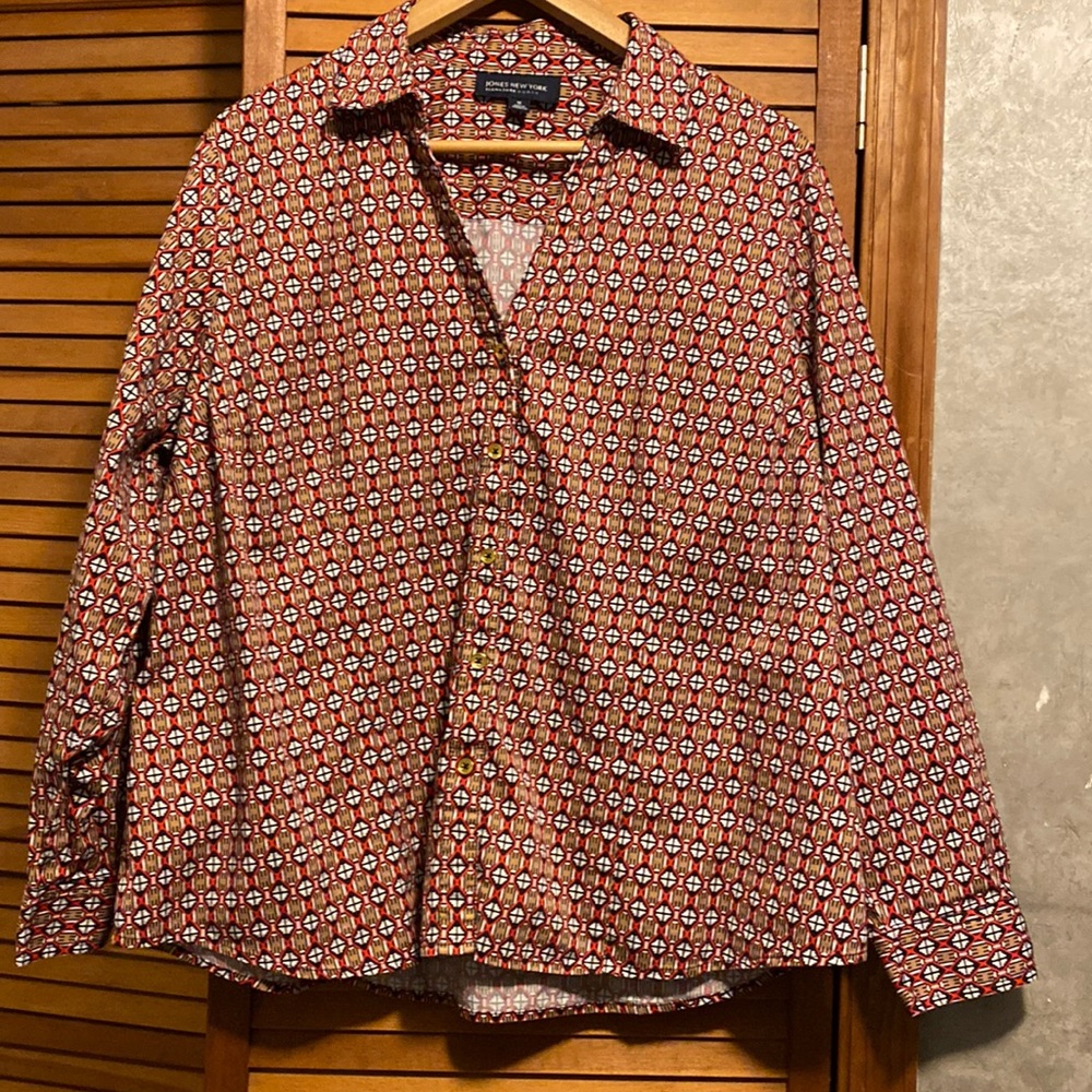 Jones New York Blouse 1X  - 24” pit to pit - 26” Long